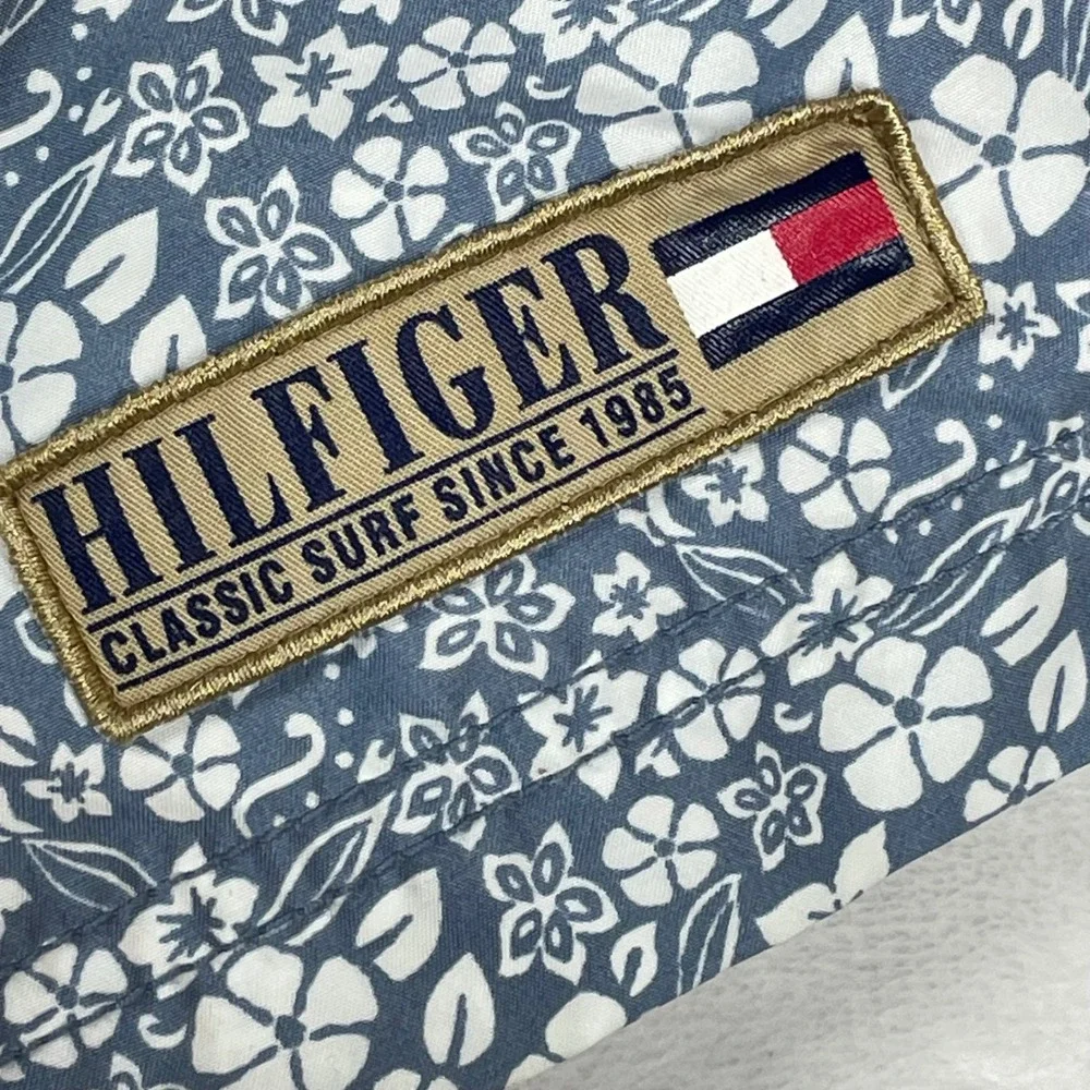 Tommy Hilfiger Swim Trunks Mens Large Blue Excellent Y2K Floral Surf Shorts